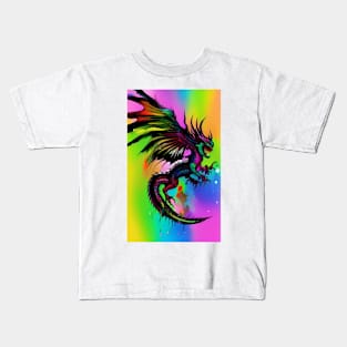 Colorful Hippie Anime Dragon Kids T-Shirt